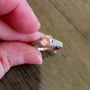 NWOT Faux Pink Diamond & Silver Ring